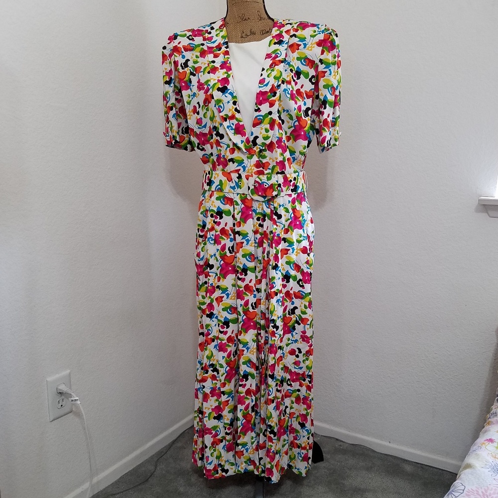VINTAGE R.J.Stevens by Carol Escritor Floral print shoulder pads 80s Nordstrom - Picture 2 of 8